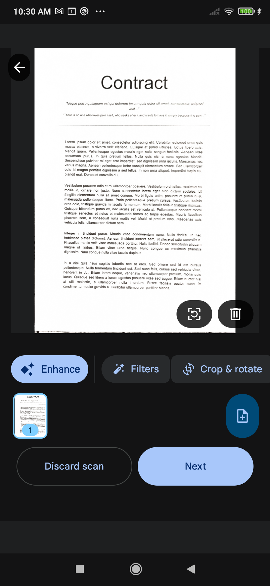 Post-capture editor with filters and crop